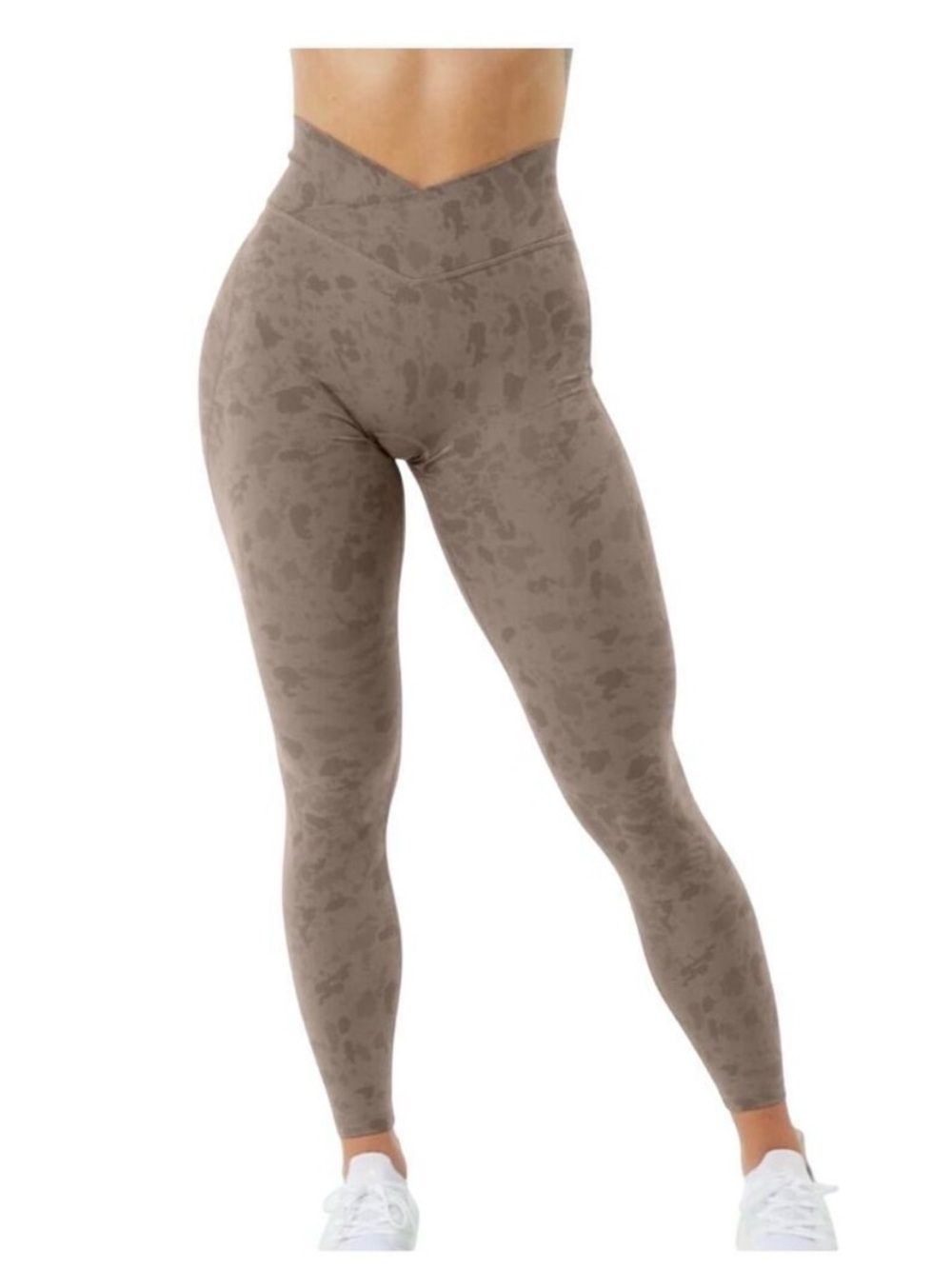 Alphalete Surface Power Legging 27" - Pebble Print Mocha - Small